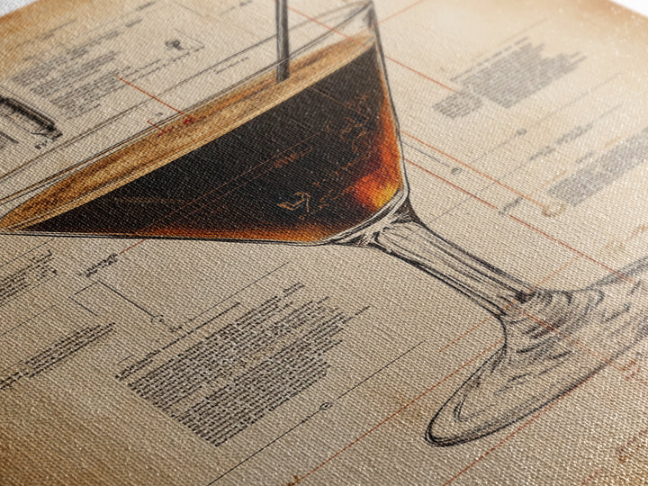 Cocktail Painting Print, Espresso Martini Wall Art, Canvas Print, Bar Decor, Bar Wall Art, Gift Idea For Martini Lover, Espresso Martini Painting