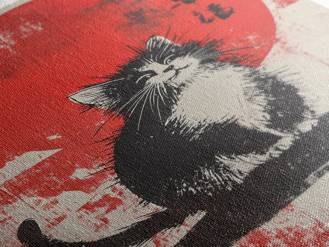 Cute Wabi Sabi Cat, Cat Mini Framed Print, Black Cat Painting, Original Pet Portrait, Wabi Sabi Cat, Gallery Wall, Kitty Art, Cat Gift