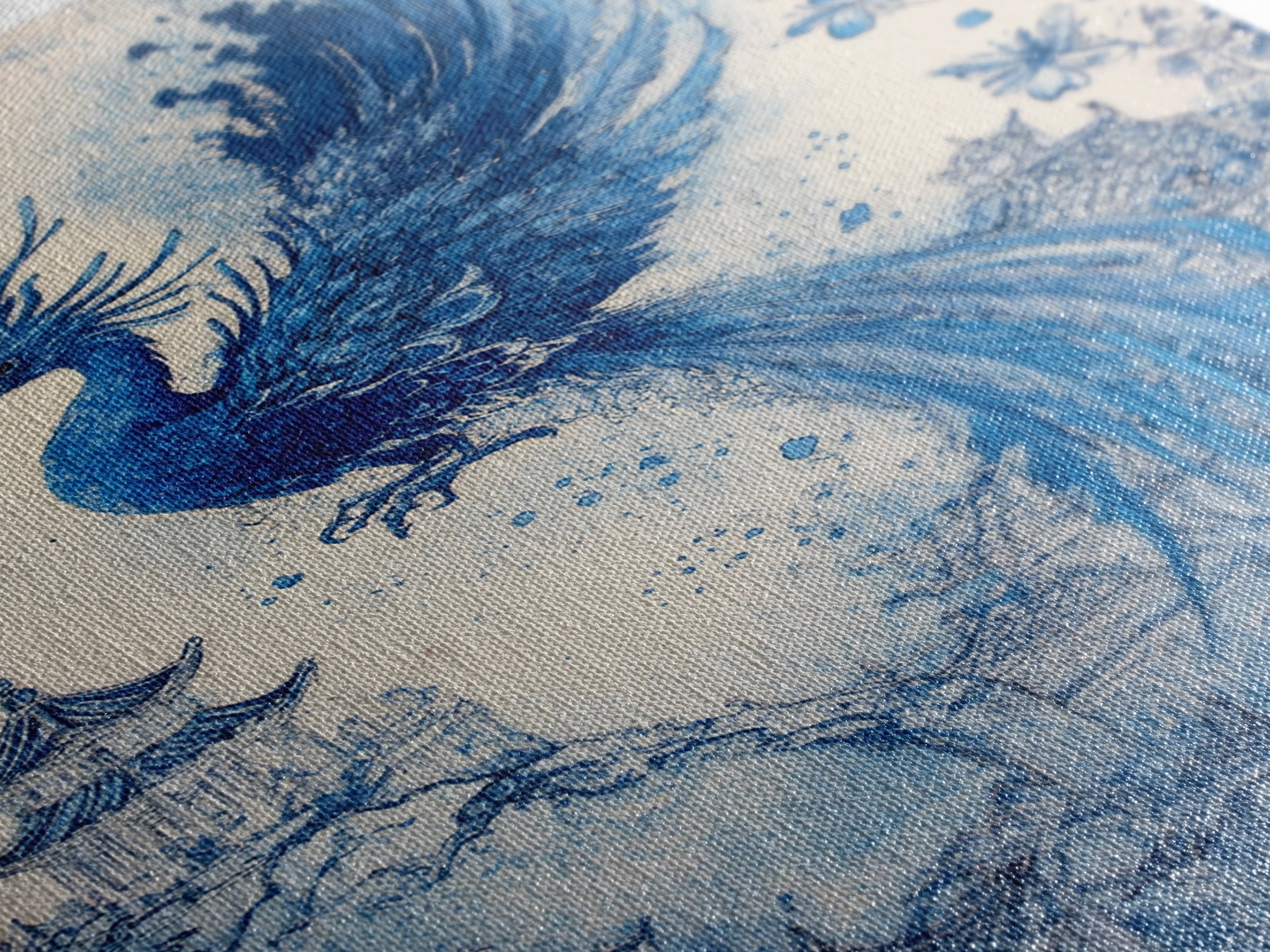 Chinoiserie Phoenix Wall Art, Framed Canvas Print, Chinoiserie Painting, Unique Phoenix Home Decor, Unique Painting, Trendy Decor