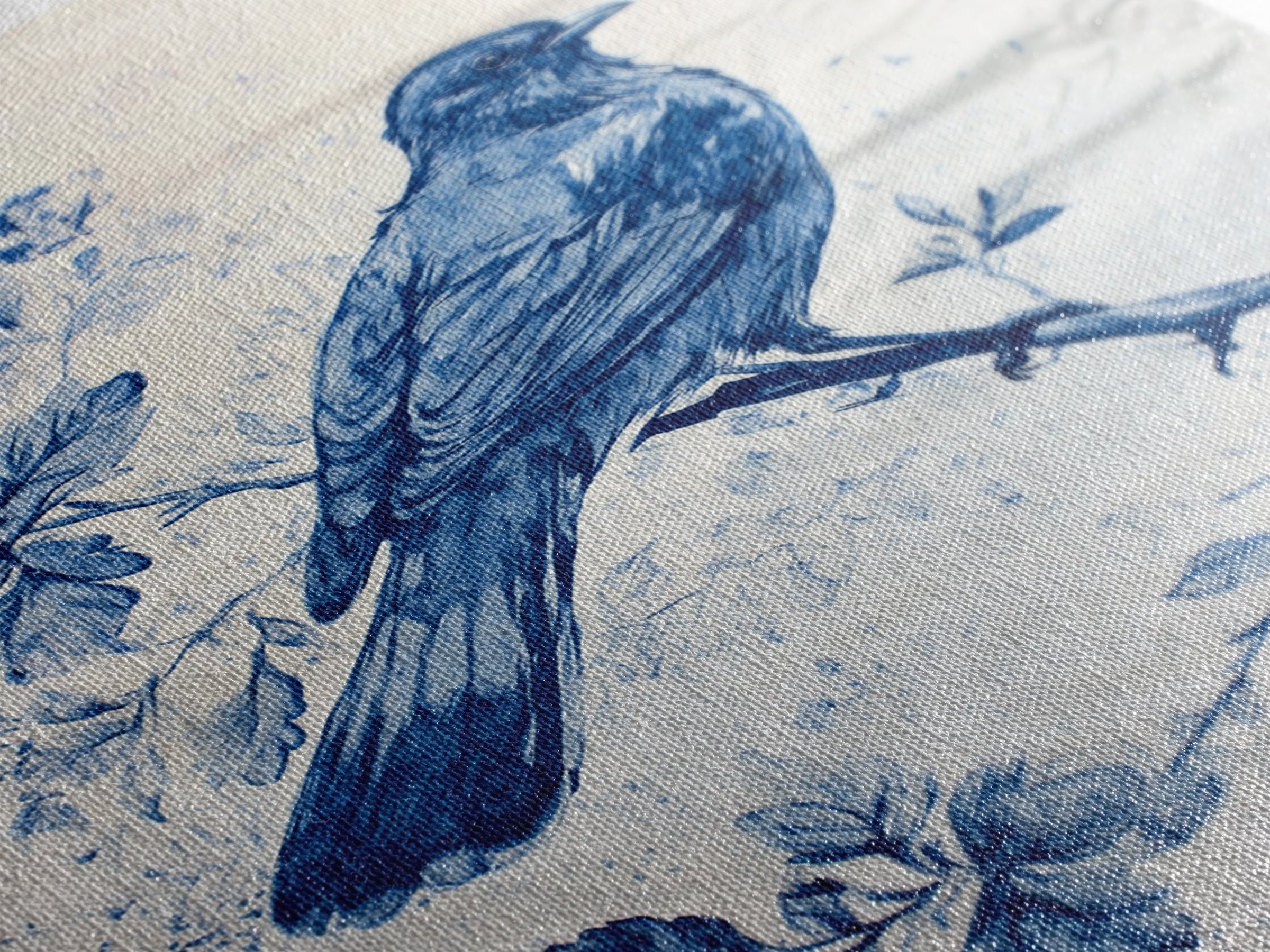 Chinoiserie Style Painting Print Of a Bird, Framed Canvas Print, Chinoiserie Wall Art