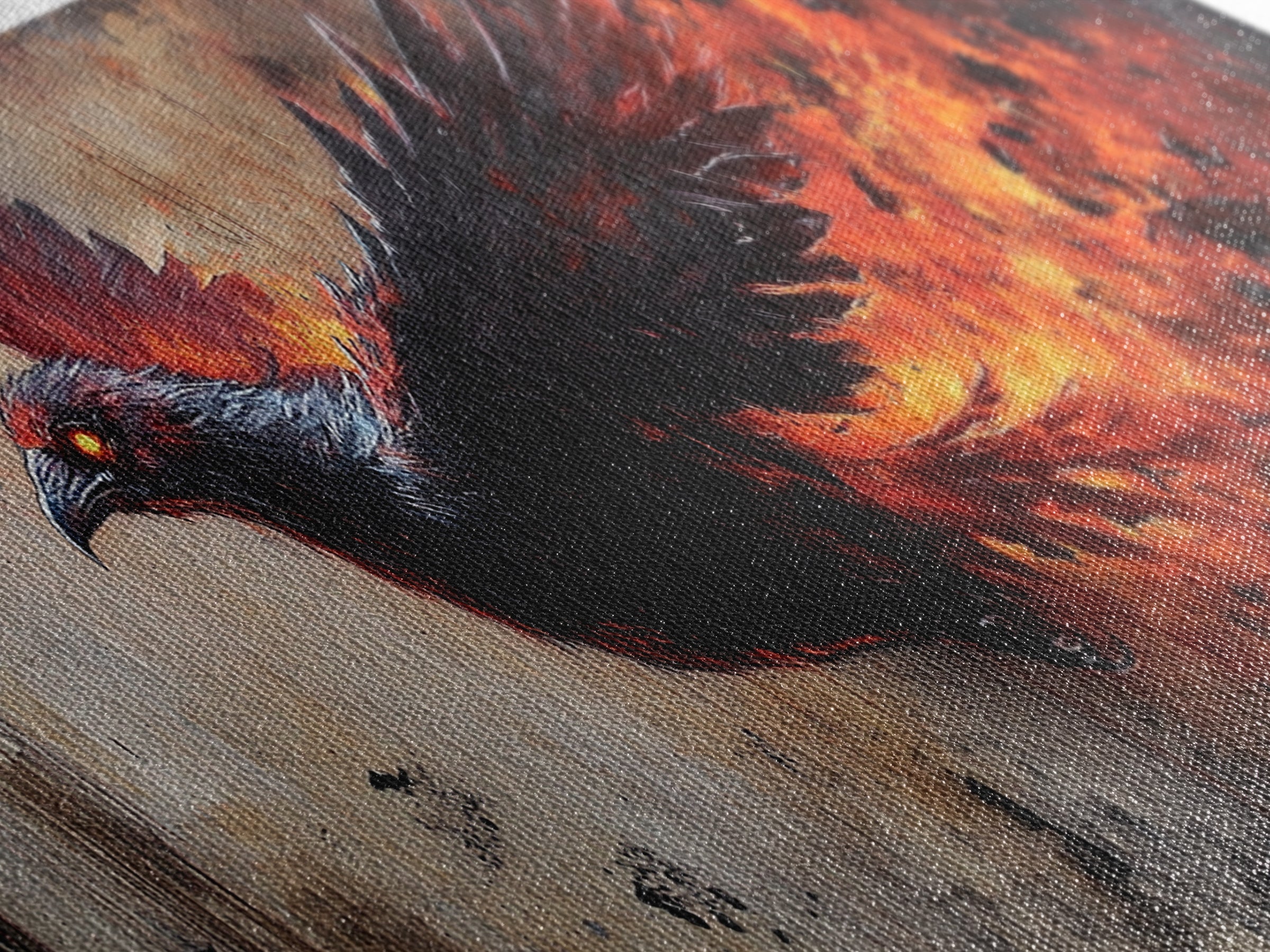 Panoramic Phoenix Painting Print, Phoenix Wall Art, Framed Canvas Art, Phoenix Painting, Phoenix Decor, Rebirth, Trendy Wall Art
