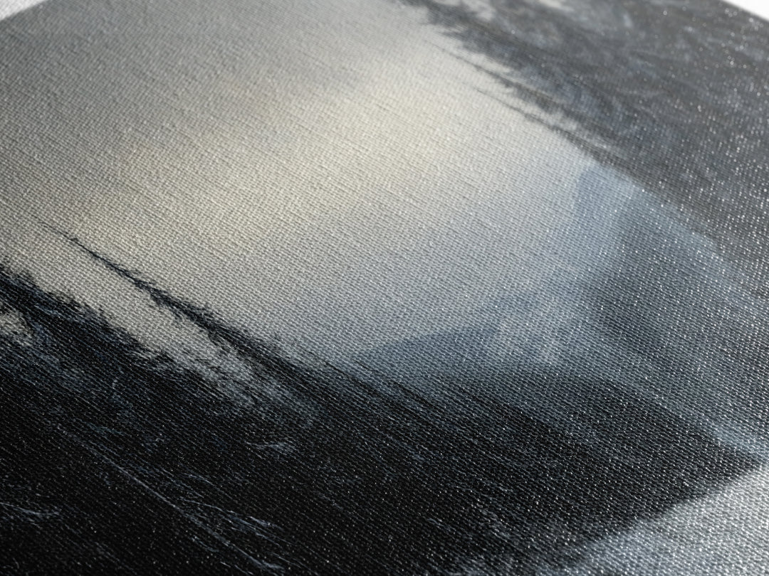 Bleak Winter Landscape Painting Print, Wood Framed Wall Art, Landscape Painting Original, Panoramic Wall Art, Horizontal Large Art