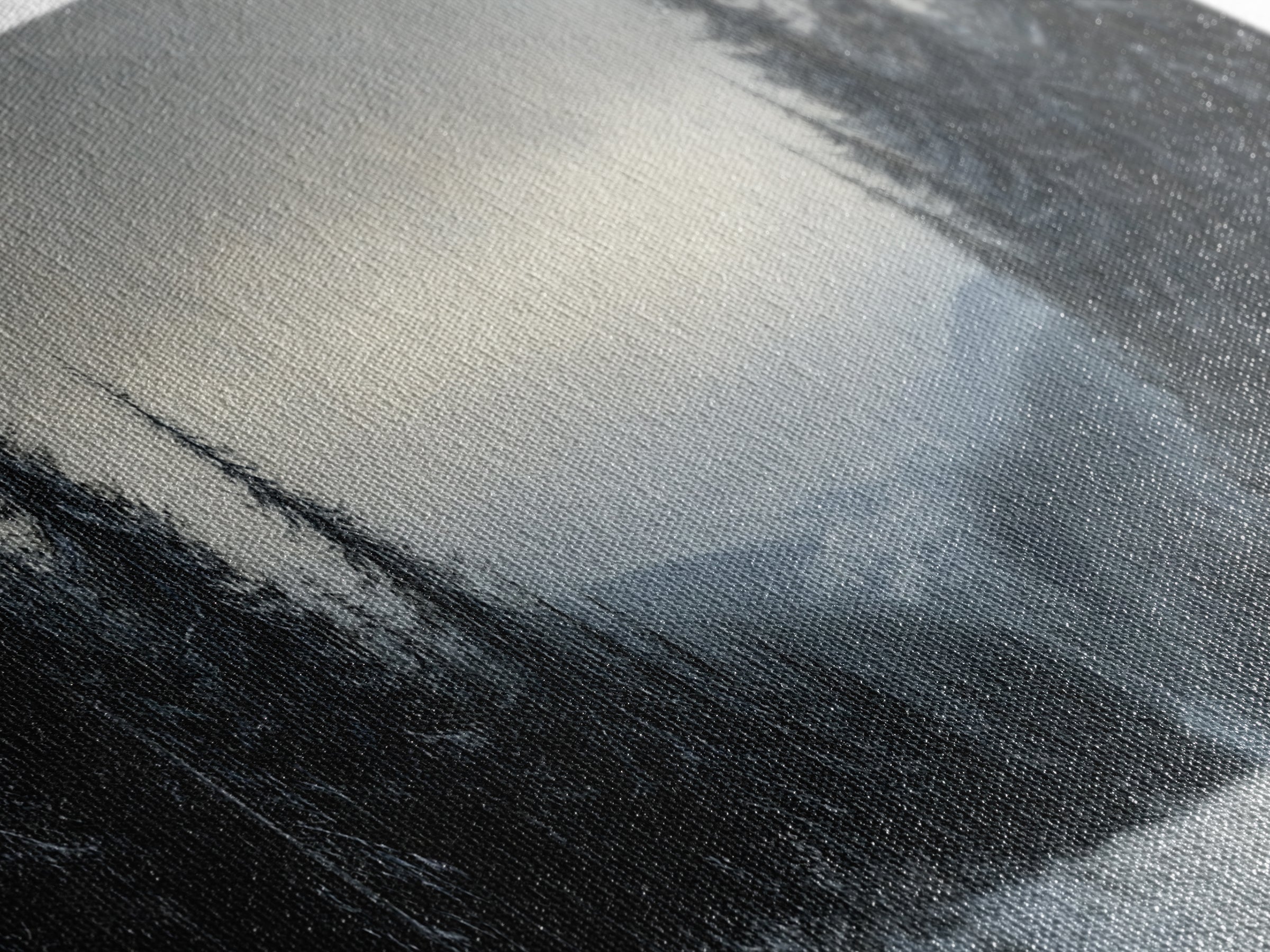 Bleak Winter Landscape Painting Print, Wood Framed Wall Art, Landscape Painting Original, Panoramic Wall Art, Horizontal Large Art