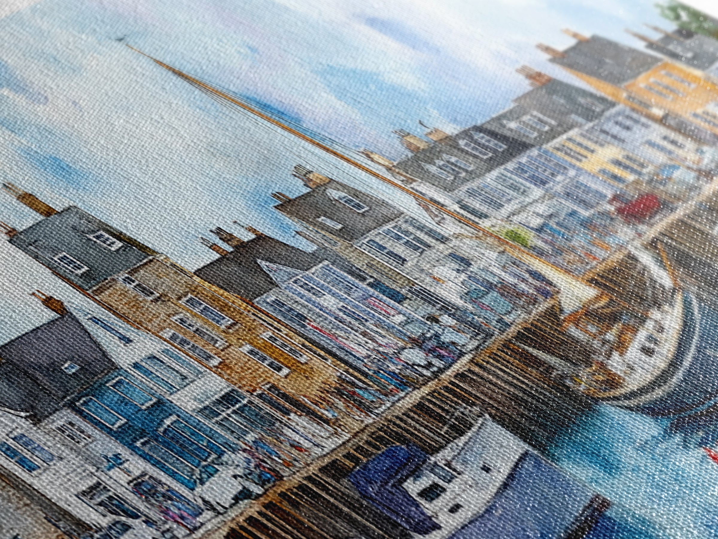 Nantucket Massachusetts Wall Art Framed Canvas Print, Nantucket Painting, Nantucket Nautical Decor, Nautical Landscape Painting
