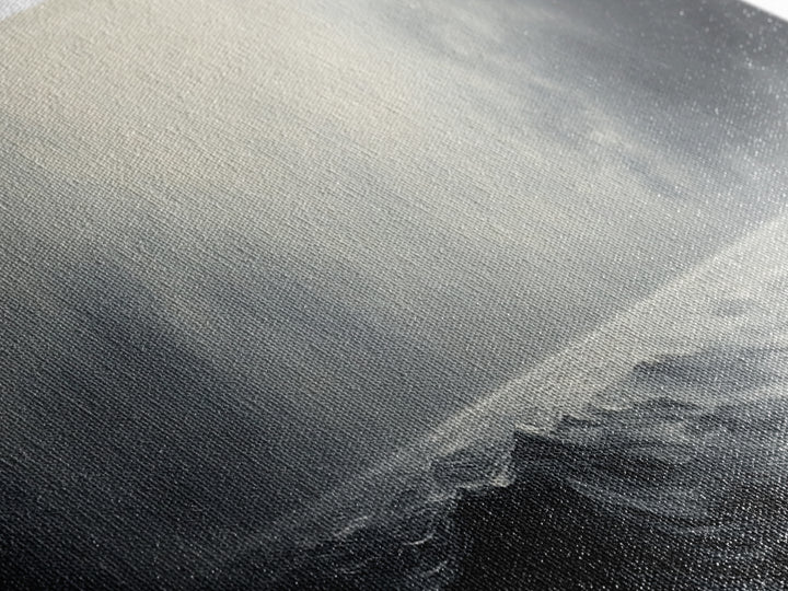 A storm rolls in over the ocean, framed canvas print - wood framed wall art - seascape painting - ocean painting