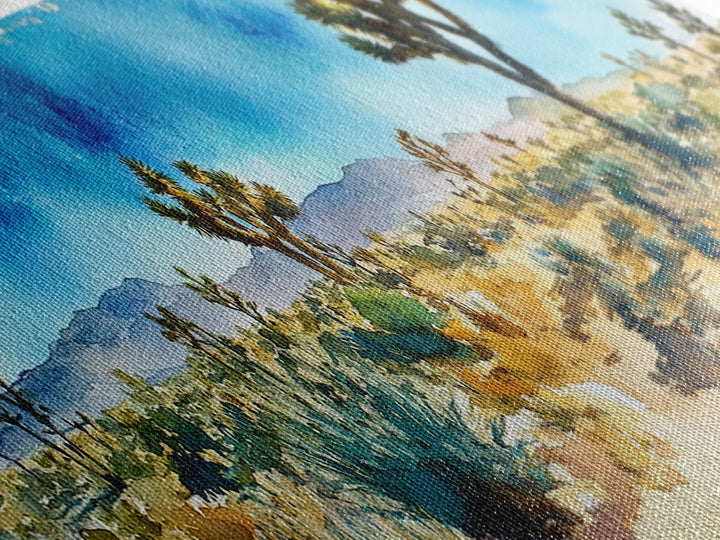 Canvas Print Panoramic Landscape Painting of Joshua Tree California Canvas Print, Joshua Tree Art, California Wall Art, Minimalist Desert Art