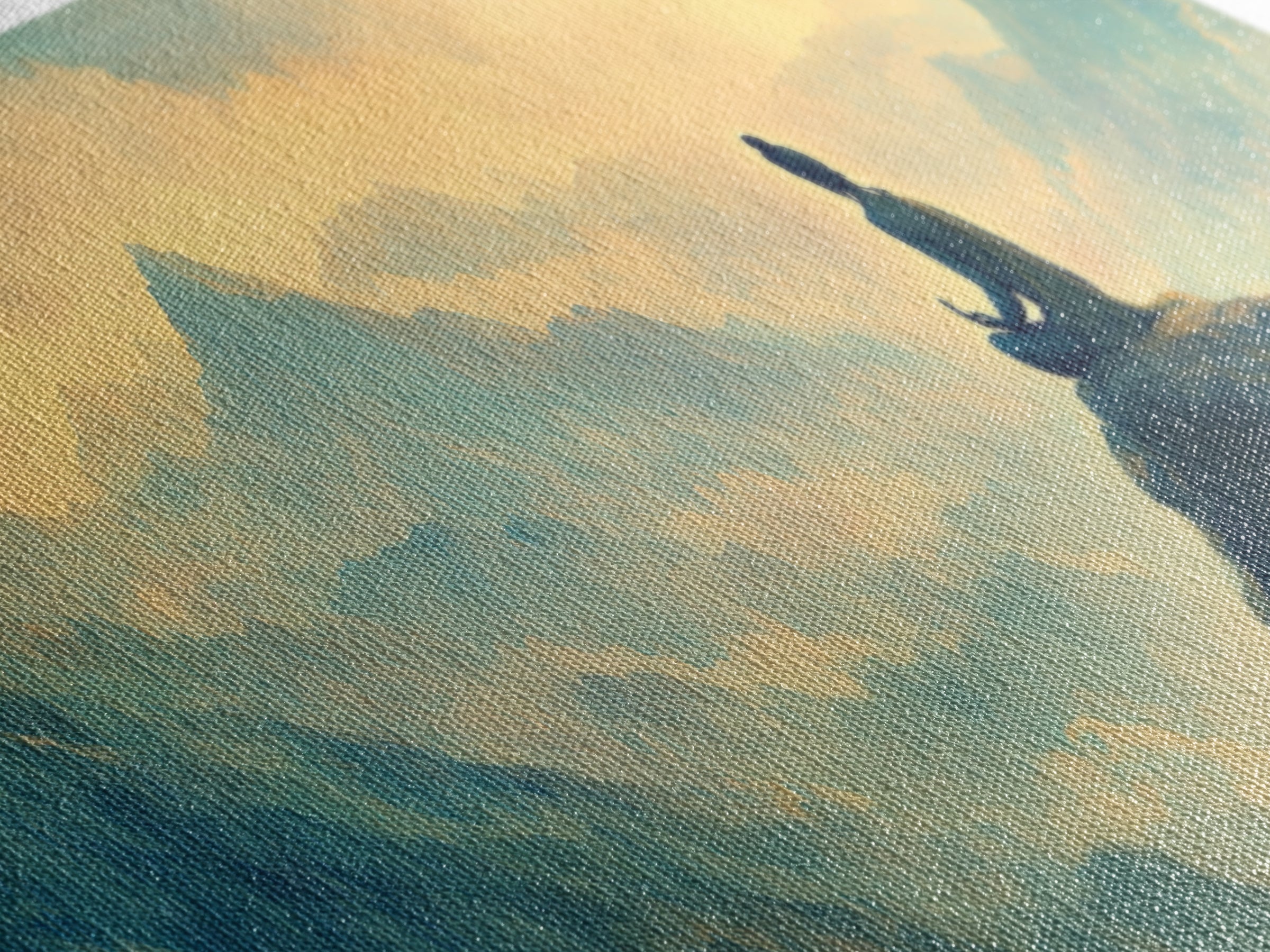 Buddha Meditating On The Mountain Framed Canvas Print, Zen Wall Art, Meditation Room Decor, Yoga Studio Decor, Panoramic Buddha Painting