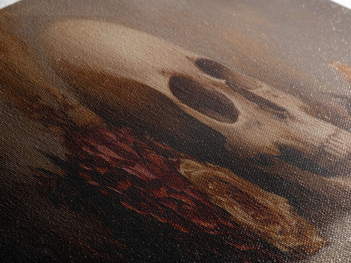 Dark Academia Oil Painting Print Stil Life of a Skull and Flowers, Gothic Home Decor, Goth Art, Witchy Decor, Halloween Art, Moody Decor