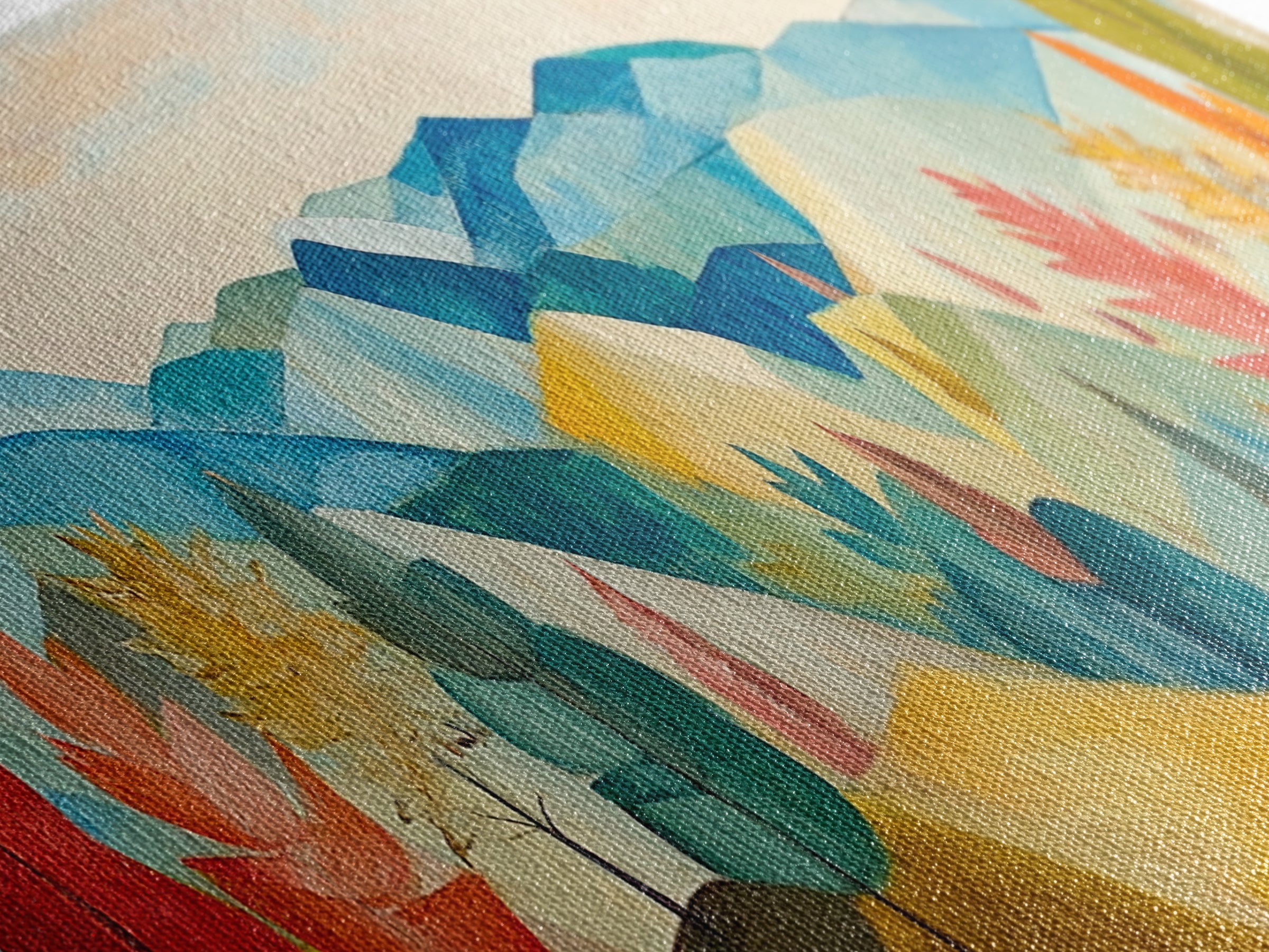 Abstract Fall Panoramic Landscape Painting Print, Framed Wall Art, Canvas Print, Living Room Art, Horizontal Wall Art, Fall Centerpiece