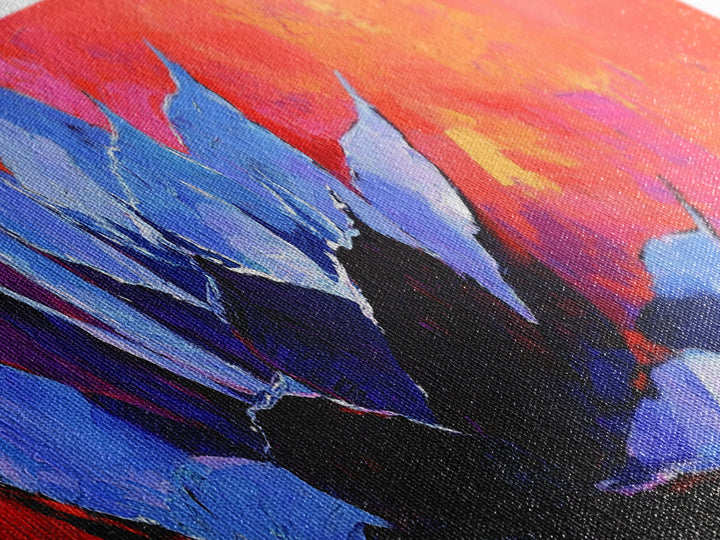 Blue Agave Plant Art Print Canvas Art Mexican Wall Art, Mexican Print, Chicano Art, Panoramic Botanical Wall Art, Colorful Desert Wall Art