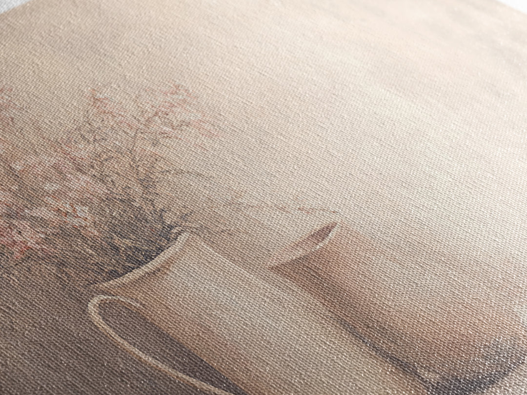 Beautiful Still Life Oil Painting Canvas Print, Boho Wall Art, Kitsch Home Decor, Kitchen Wall Art, Painting of Flower Pots