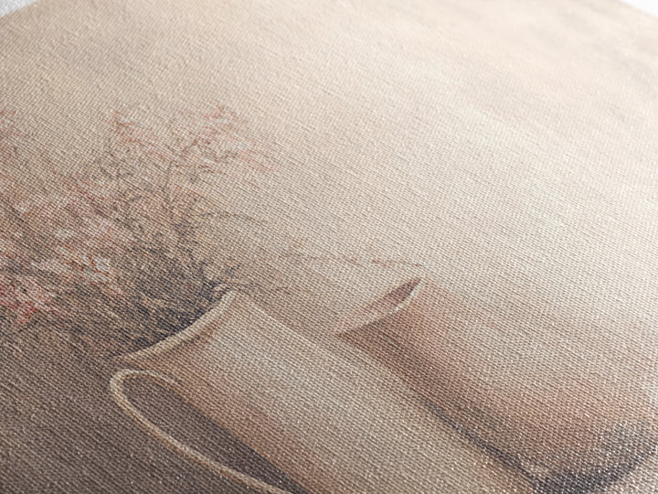 Beautiful Still Life Oil Painting Canvas Print, Boho Wall Art, Kitsch Home Decor, Kitchen Wall Art, Painting of Flower Pots