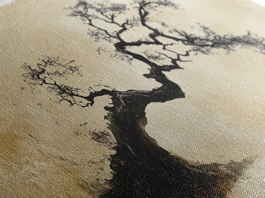 Bonzai Abstract Wall Art Framed Canvas Print, Wabi Sabi Art, Wabi Sabi Decor, Boho Home Decor, Botanical Prints