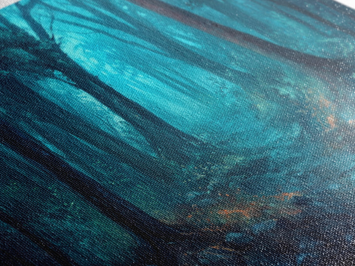 Dark Fantasy Forest Landscape Painting Canvas Print | Extra Large Living Room Wall Art | Horizontal Wall Art | Living Room Wall Art