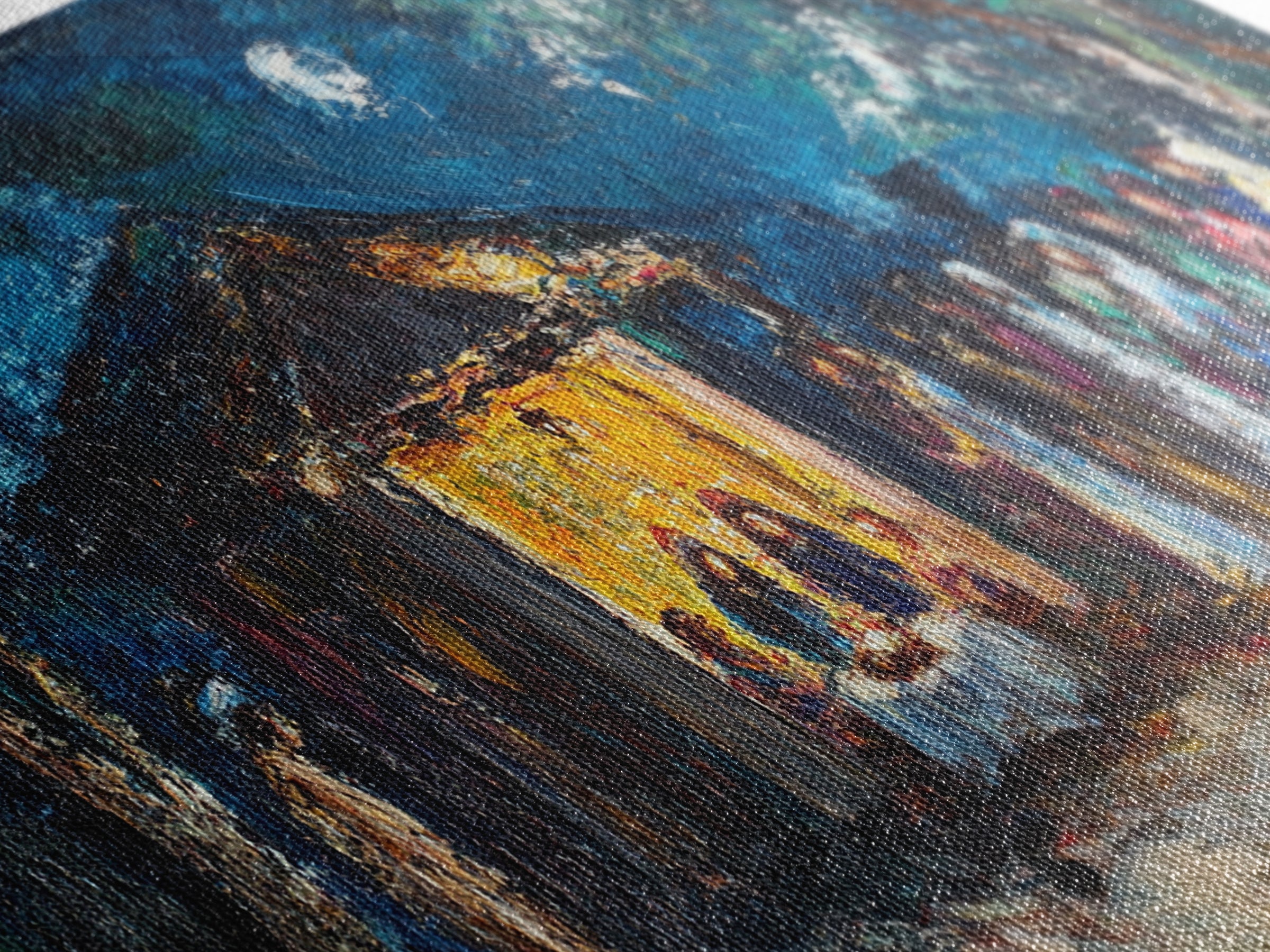 Abstract Oil Painting Print of The Nativity - Framed Canvas Print - Christian Christmas Wall Art - Wood Framed Art - Above Mantle Art