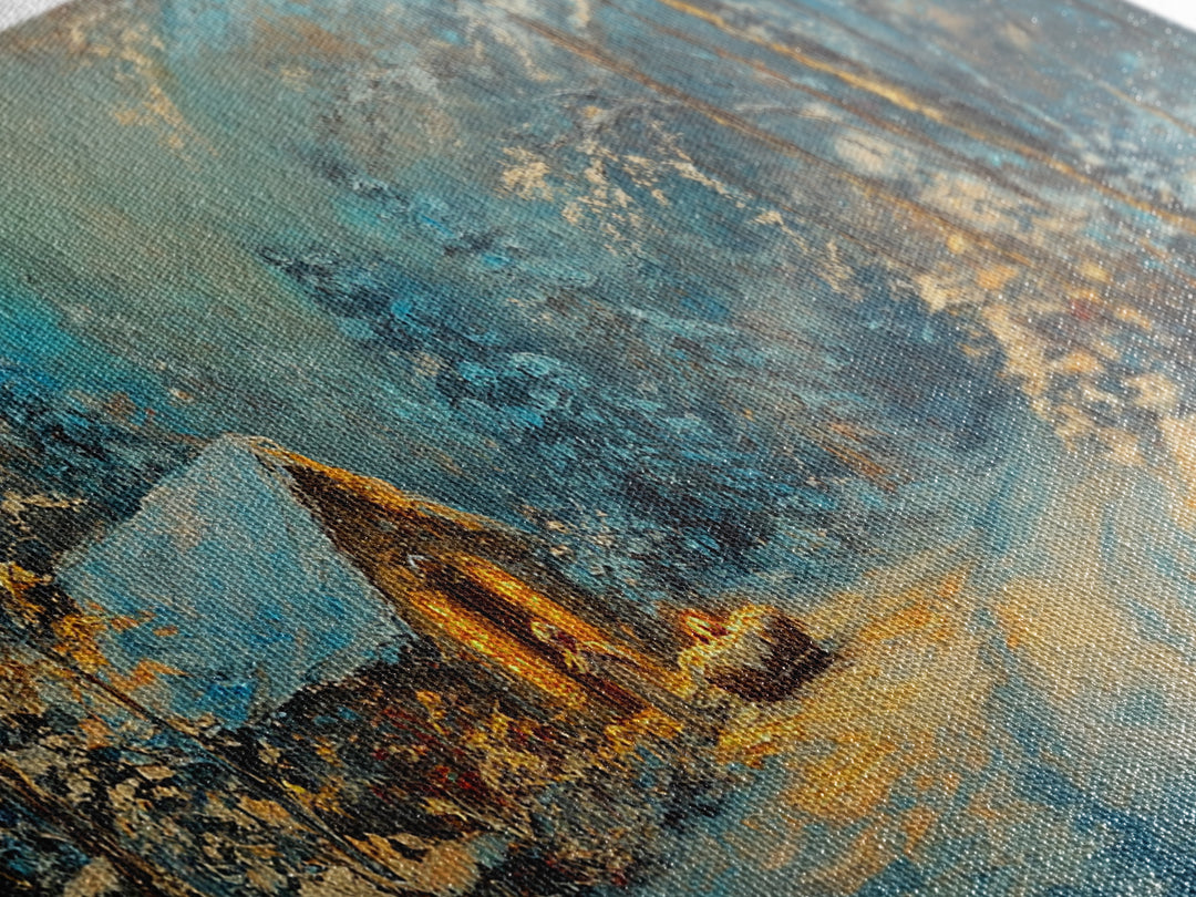 Above Mantle Christmas Wall Art, Framed Canvas Print, Cabin Art, Wall Art For Cabin, Winter Landscape Painting, Winter Themed Home Decor