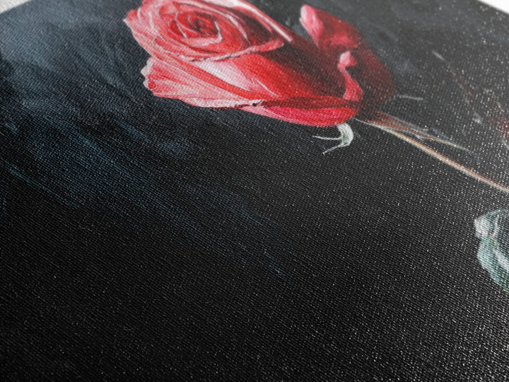 Rose Painting On Canvas Print, Original Art, Flowers Painting, Floral Painting, Framed Canvas Print, Modern Art, Living Room Wall Art, Gift Idea