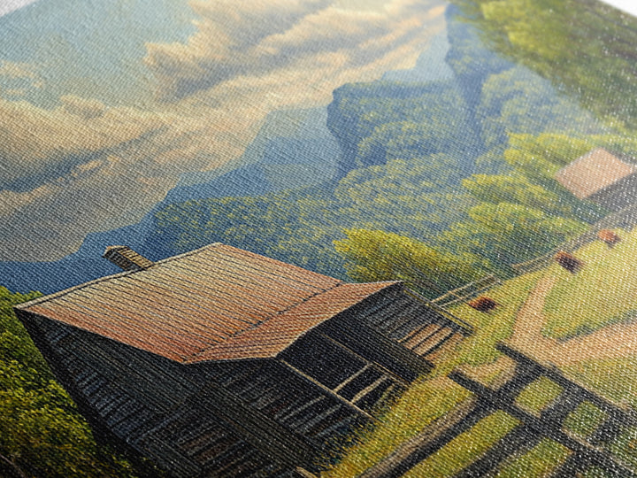 Barn Landscape Oil Painting Canvas Print, Rustic Farmhouse Home Decor, Modern Farm House Wall Art, Barn Wall Art, Barn Decor