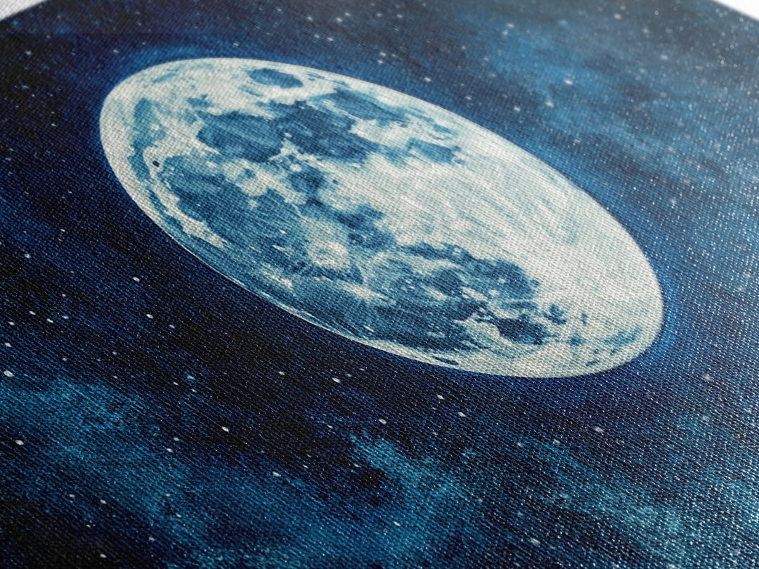 Abstract Oil Painting Print Of The Full Moon - Framed Canvas Print - Ready To Hang - Full Moon Art - Witchy Decor - Full Moon Painting