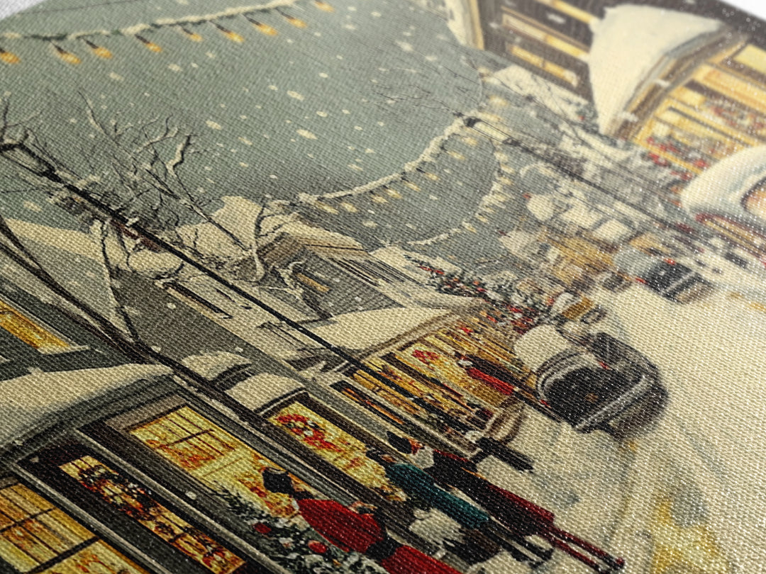 Christmas Village Painting Print Ready To Hang Wall Art, Canvas Print, Christmas Wall Art, Christmas Mantle Decor, Christmas Gift Idea