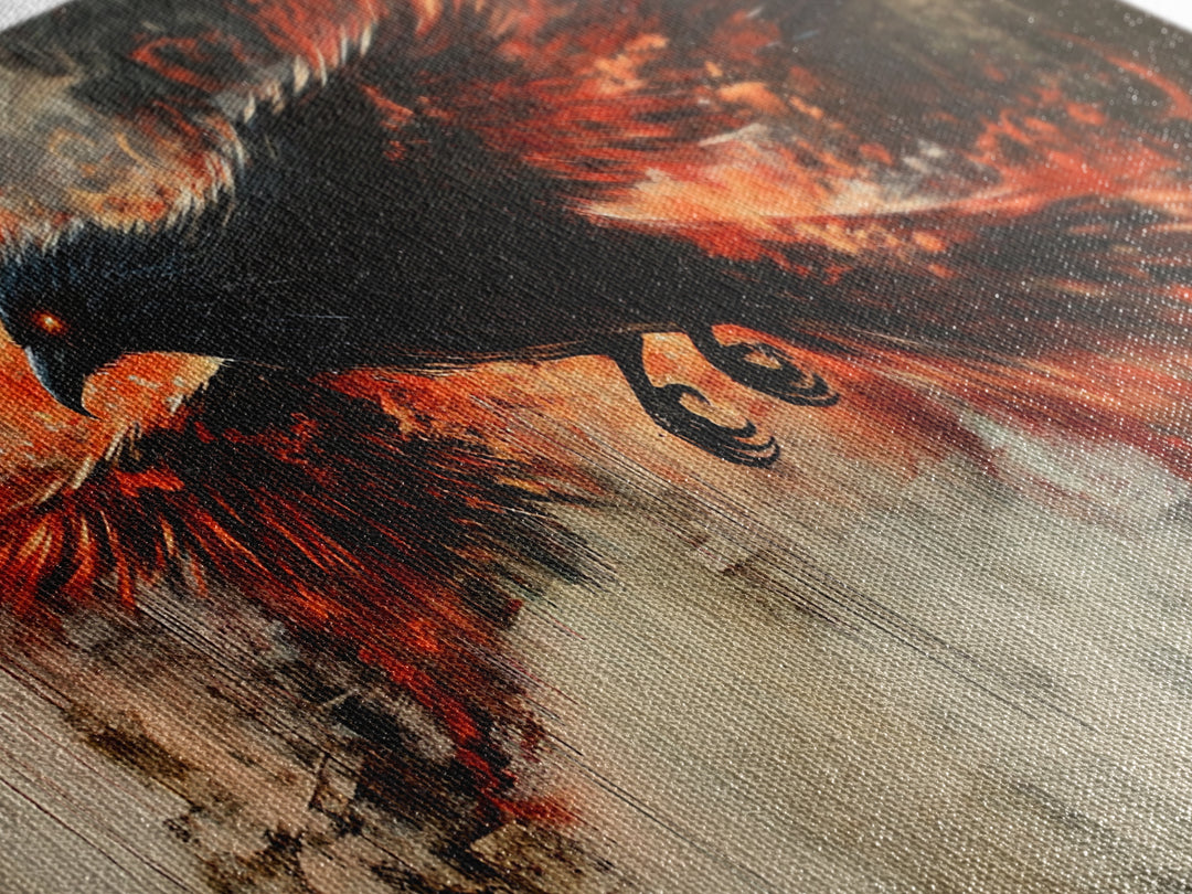 Black Phoenix Graffiti Art - Framed Canvas Print - Phoenix Painting - Phoenix Art - Phoenix Decor - Metal Phoenix Wall Art