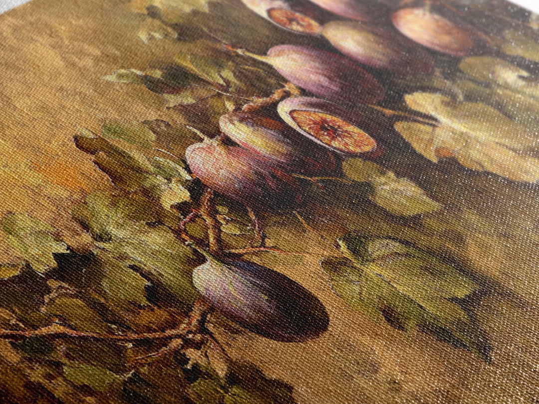 Abstract Still Life Oil Painting Print of Figs, Victorian Kithen Wall Art, Minimalist Home Decor, Muted Kitchen Art, Subdued Still Life Painting