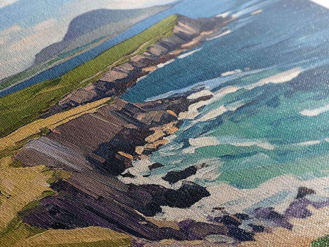 Abstract Ireland Landscape Painting Print | Cliffs of Moher | Ready To Hang | Framed or Unframed Landscape Painting | Original Wall Art