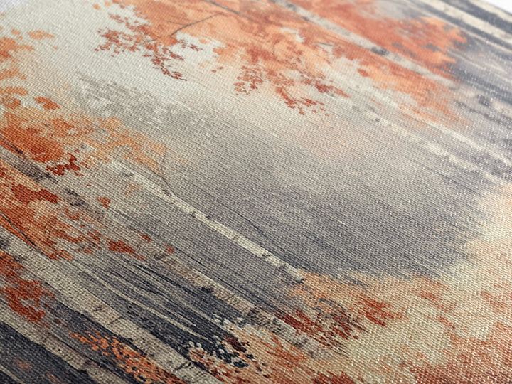 Aspen Landscape, Autumn Forest Print, Birch Tree Painting Framed Canvas Print, Ready To Hang Wall Art, Modern Abstract Nature Wall Art