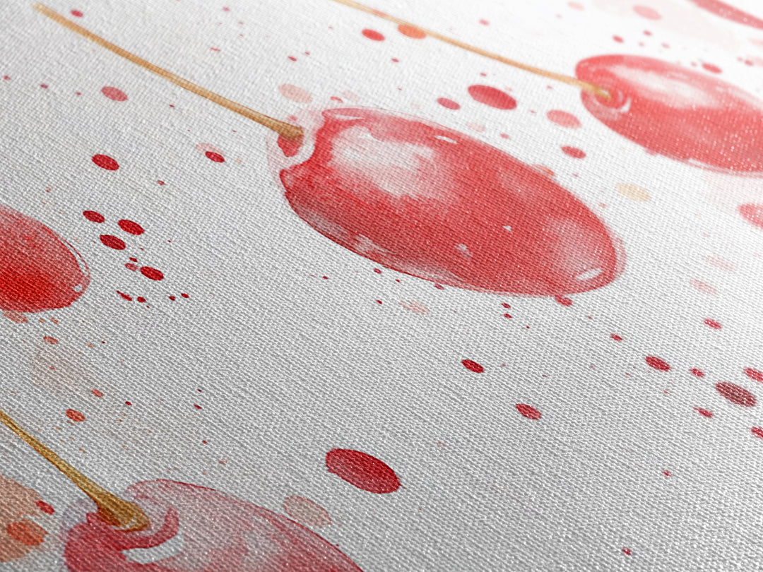 Cherry Painting Canvas Print - Kitchen Wall Art - Kitchen Decor - Cherry Wall Art - Kitsch Decor - Eclectic Home Decor
