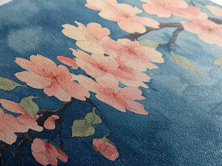 Cherry Blossoms Wall Art Canvas Print  - Pink Cherry Blossom Canvas Oil Painting - Wabi Sabi Wall Art - Purple Tree Nature Decor