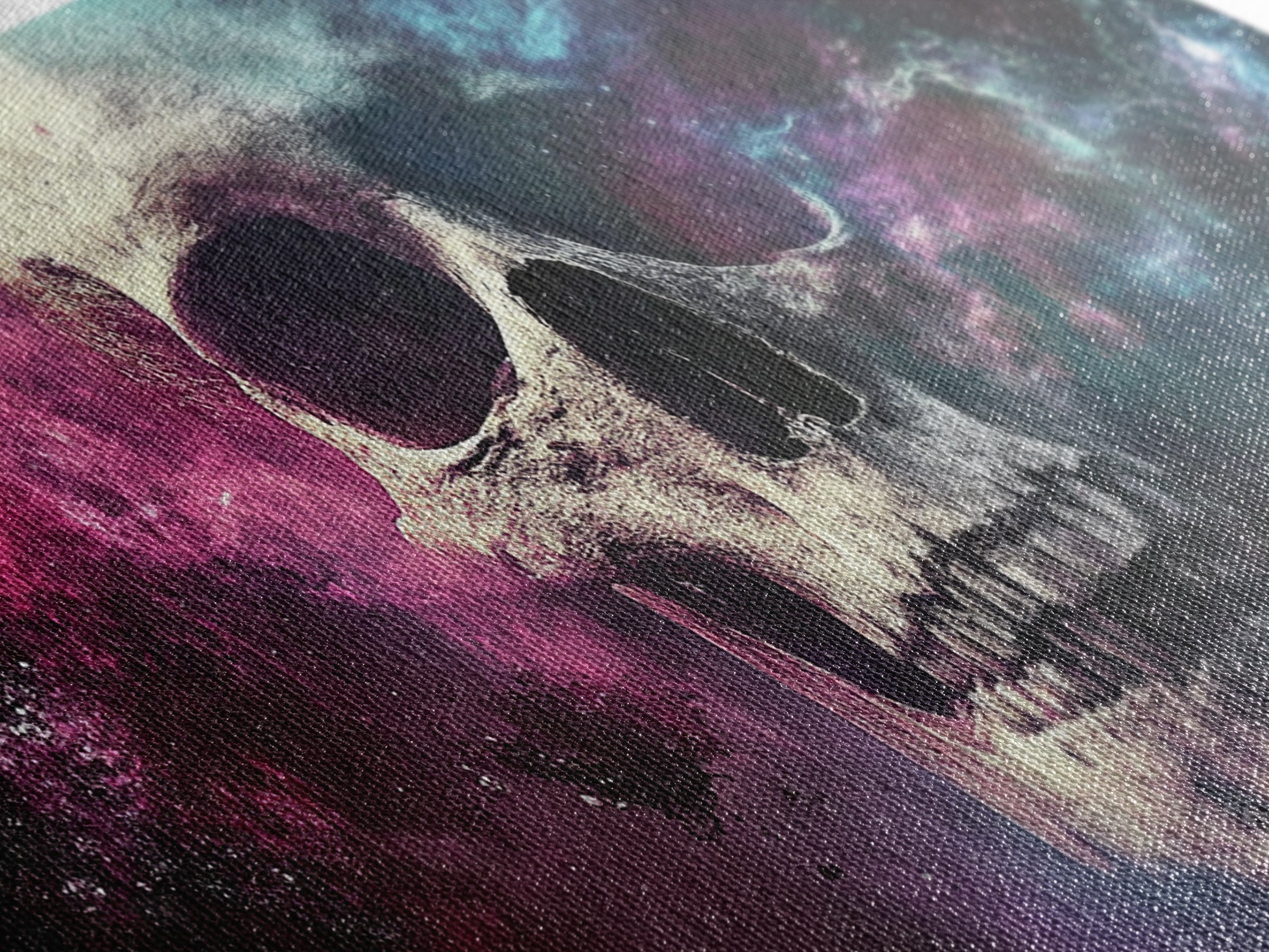 Cosmic Skull Wall Art, Cosmic Horror, Framed Canvas Print, Surreal Wall Decor, Ready To Hang Wall Art, Skull Painting, Skull Art