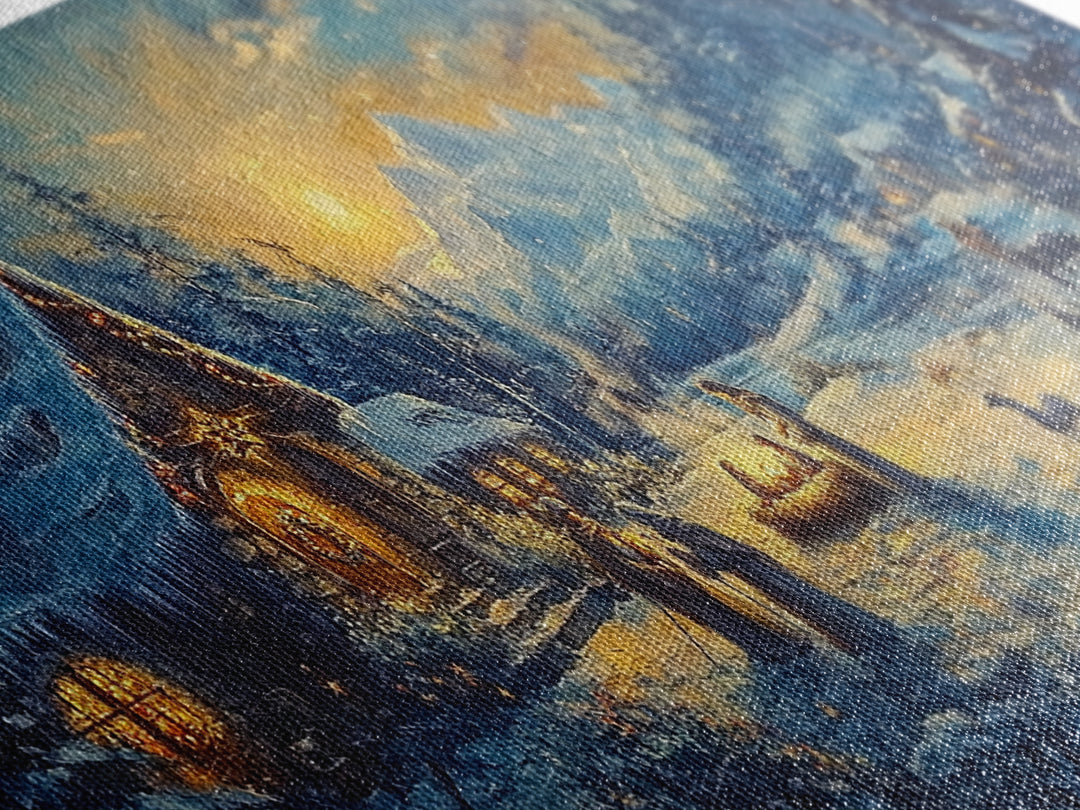 Christmas Nativity Oil Painting Print, Christmas Wall Art, Framed Christmas Canvas Art, Christmas Home Decor, Seasonal Wall Art