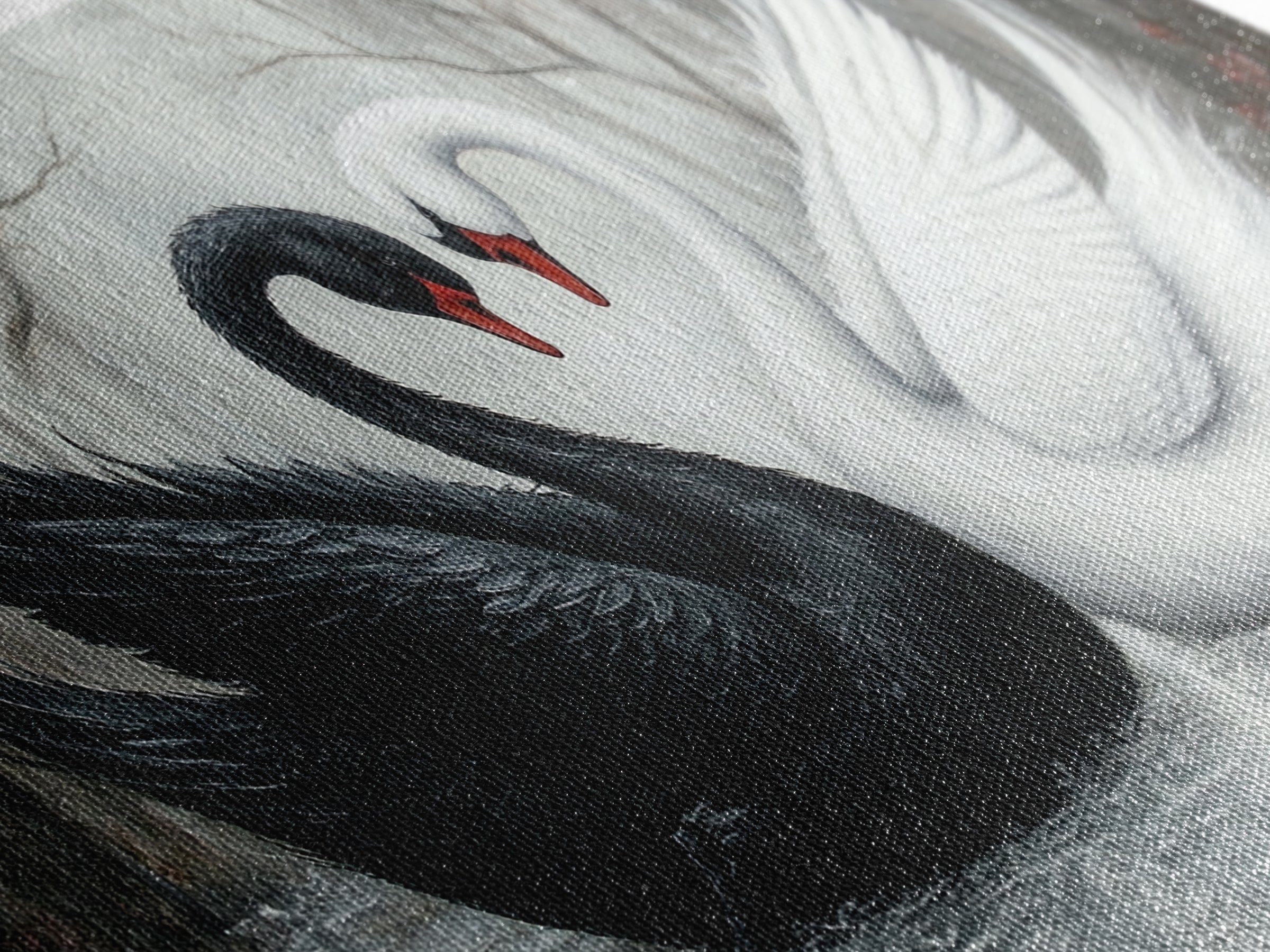 Dark Swans Forming a Heart - Framed Canvas Print - Dark Romance Wall Art - Dark Academia Art - Couple Gift Idea - Goth Art - Gothic Decor