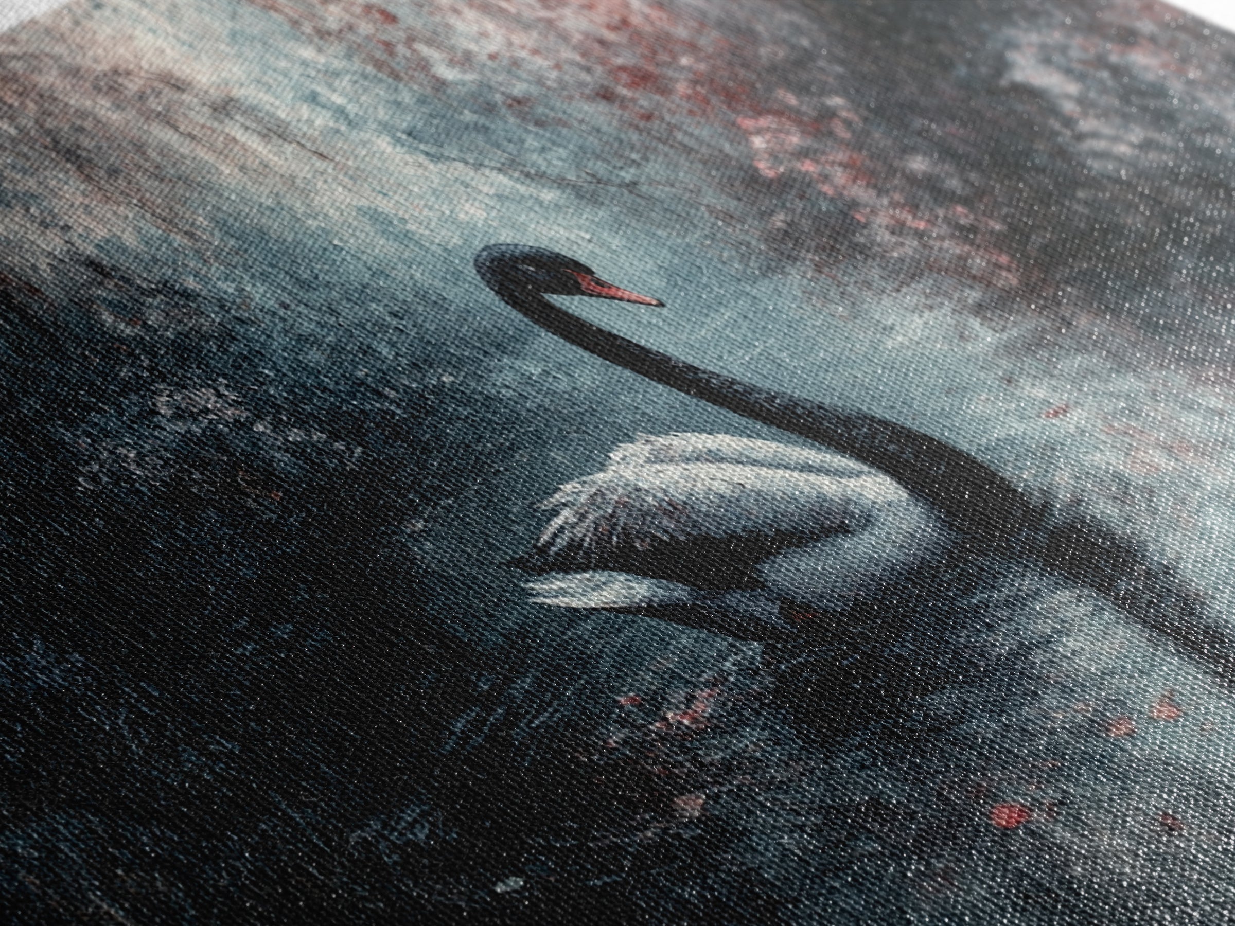 Dark Academia Oil Painting Print of a Black Swan - Gothic Decor - Living Room Decor - Above Sofa Gothic Art - Halloween Decor