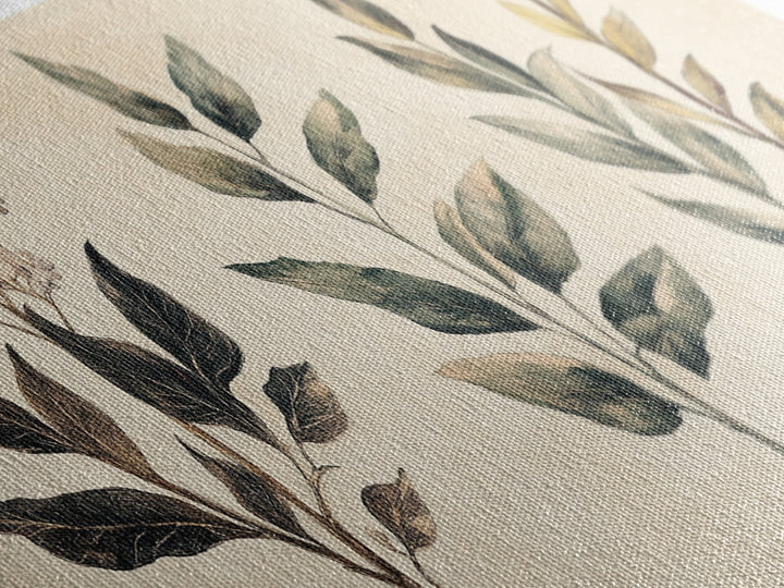 Boho Botanical Sketch Print, Botanical Wall Art, Framed Canvas Print, Minimalist Pencil Sketch Wall Art, Minimalist Home Decor, Living Room Art