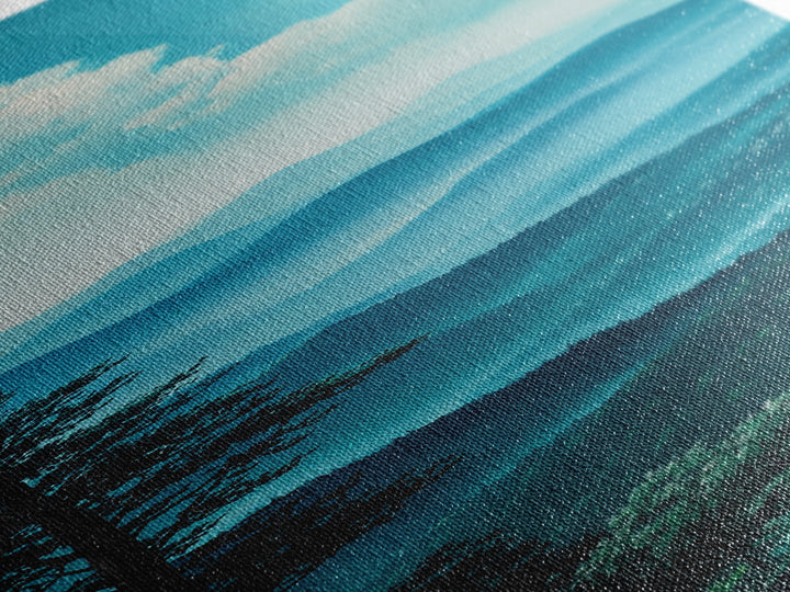 Bright Morning Mountains Framed Canvas Print Serene Nature Landscape Art, Blue and Green Wall Art, Smoky Mountain Art, Living Room Decor, Above Sofa Art