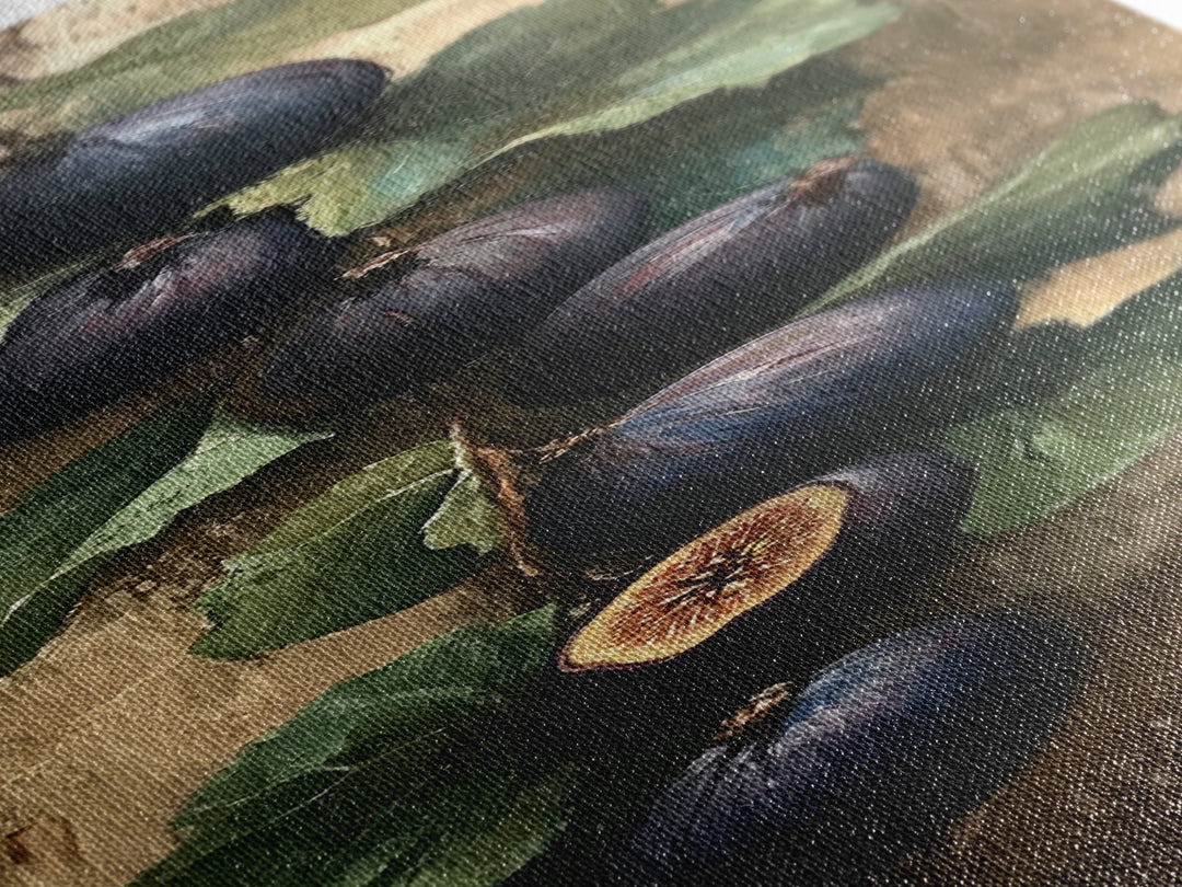 Canvas Print Fig Painting Still Life Rustic Kitchen Art Farmhouse Decor Botanical Print Food Review Wall Art