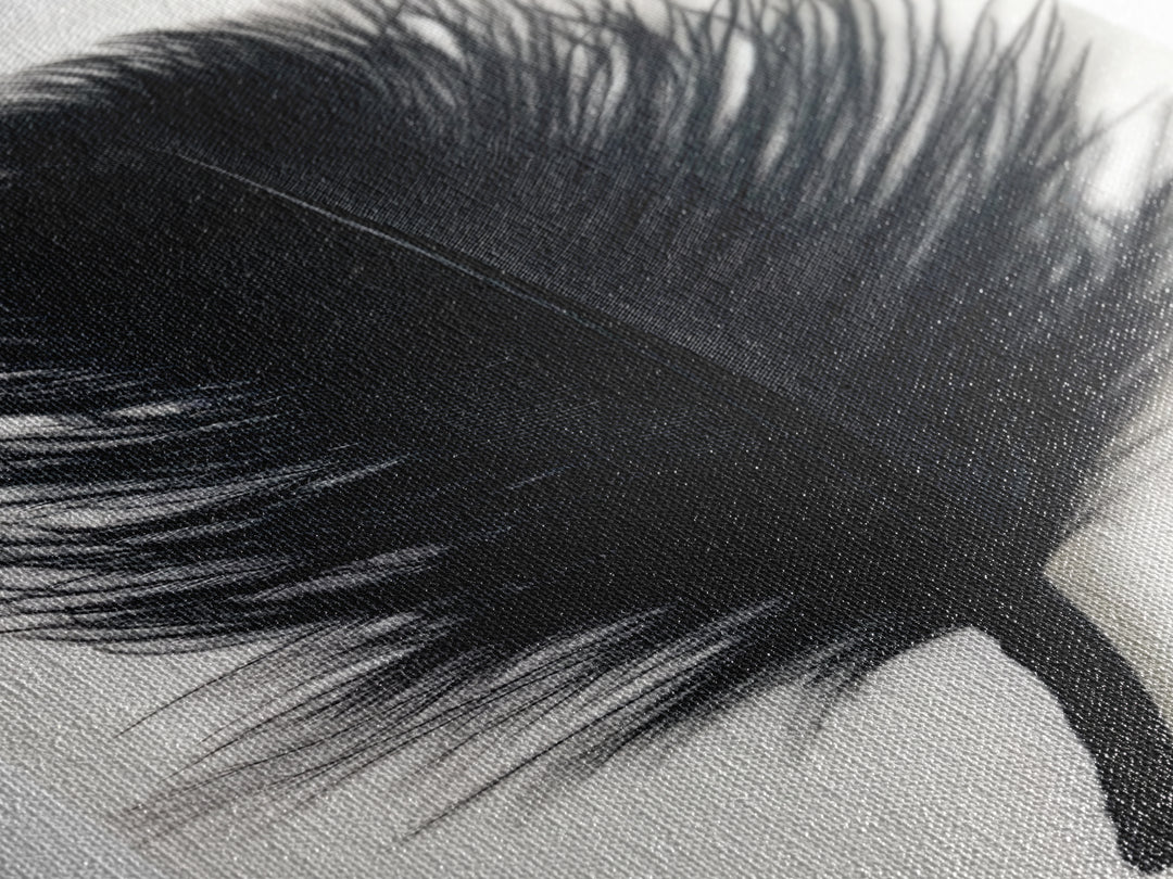 Abstract Black Feather Painting Print, Tall Skinny Art, Retro Home Decor, Abstract Art, Narrow Tall Wall Art, Feather Art, Farmhouse Art