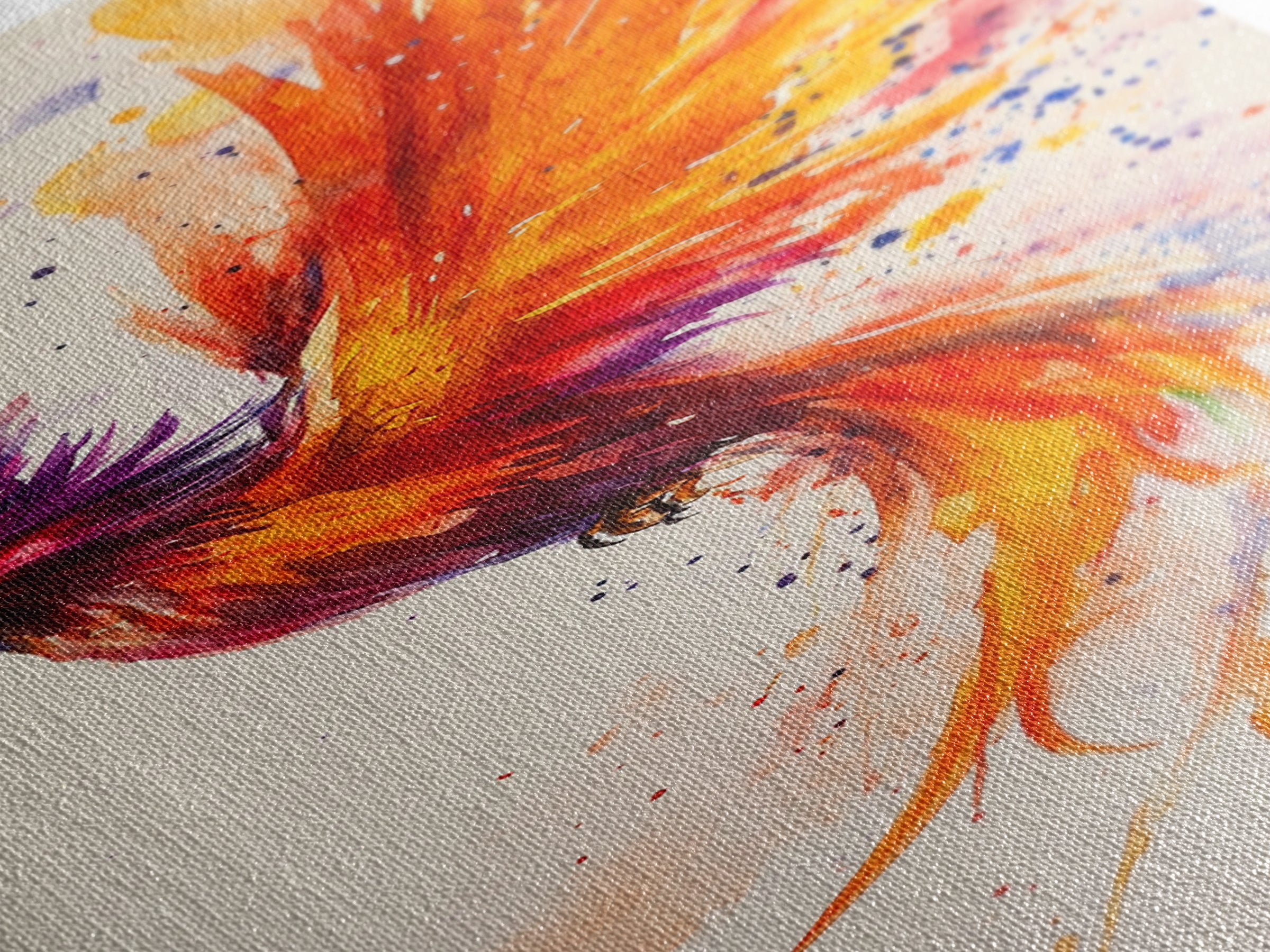 Watercolor Phoenix in Majestic Flight with Stunning Detail – Inspiring Firebird Canvas Print, Perfect Wall Art for Bedroom or Study Spaces
