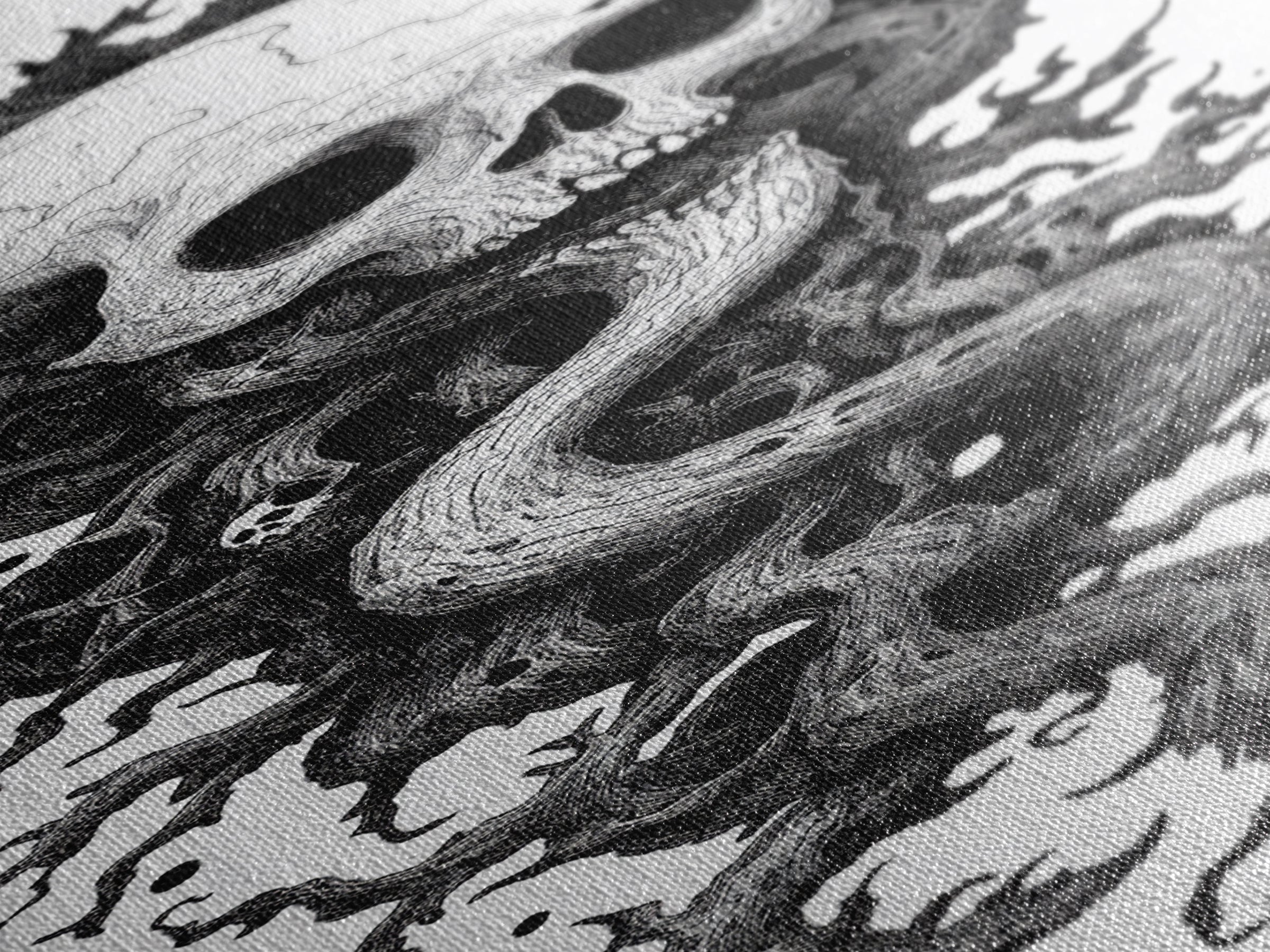 Cosmic Horror Wall Art Framed Canvas Print, Skull Art, Skull Painting Print, Skull Wall Art, Halloween Decor