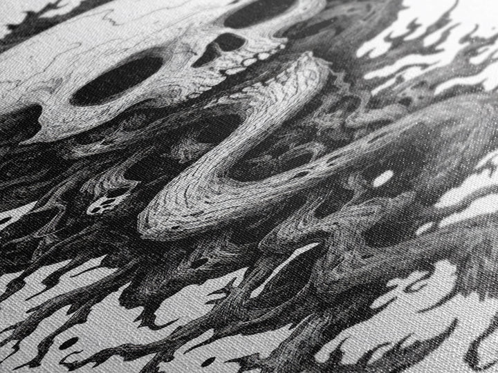 Cosmic Horror Wall Art Framed Canvas Print, Skull Art, Skull Painting Print, Skull Wall Art, Halloween Decor