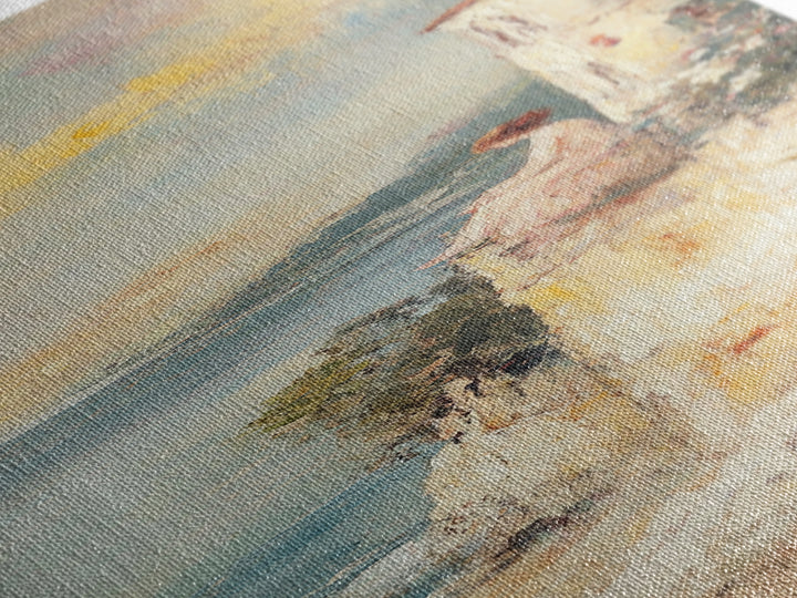 Abstract Oil Painting Print Of a Woman Overlooking the Coast, Victorian Oil Painting, Nautical Seascape Painting, Wall Decor for Girls