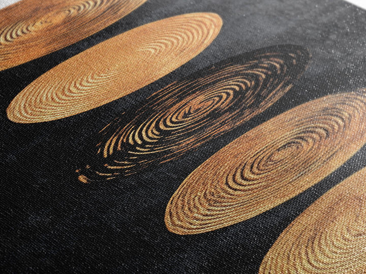 Canvas Print of Gold and Black Sacred Geometry Art, Moroccan Wall Art, Mosaic Style Decor, Tall Narrow Art, Skinny Wall Art, Living Room Art