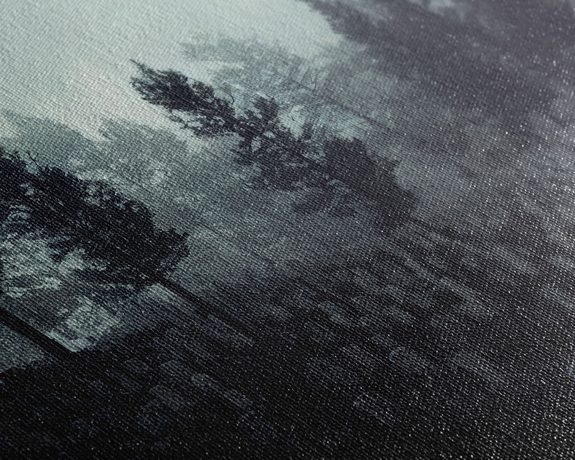 Creepy Haunted Cemetery, Spooky Halloween Art, Graveyard, ready to hang canvas print wall art, Black And White Art, Halloween Decor