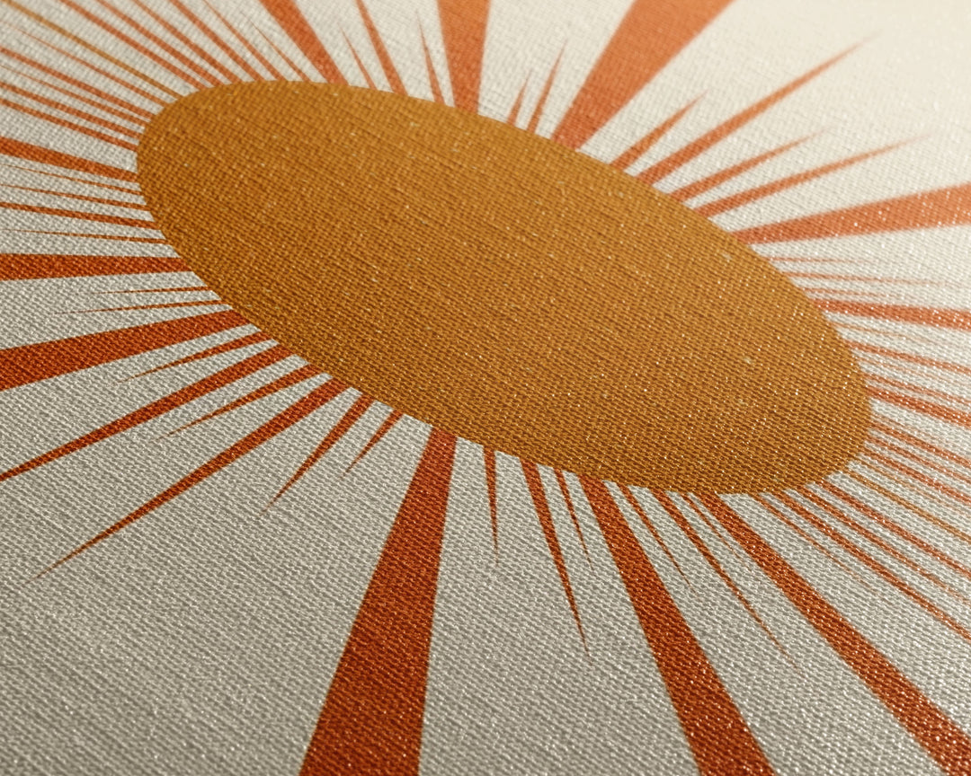 Art Deco Sun Burst Wall Art, Framed Canvas Print or Poster, Retro / Vintage Wall Decor, Modern Art, Sun Abstract Art MCM Midcentury Modern
