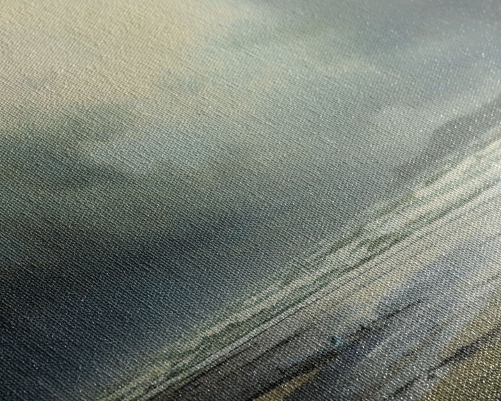 Moody Muted Landscape Oil Painting Canvas Print Wall Art, Nature Framed Large Gallery Art, Minimalist Art, Ready To Hang, Moody and Drab Art