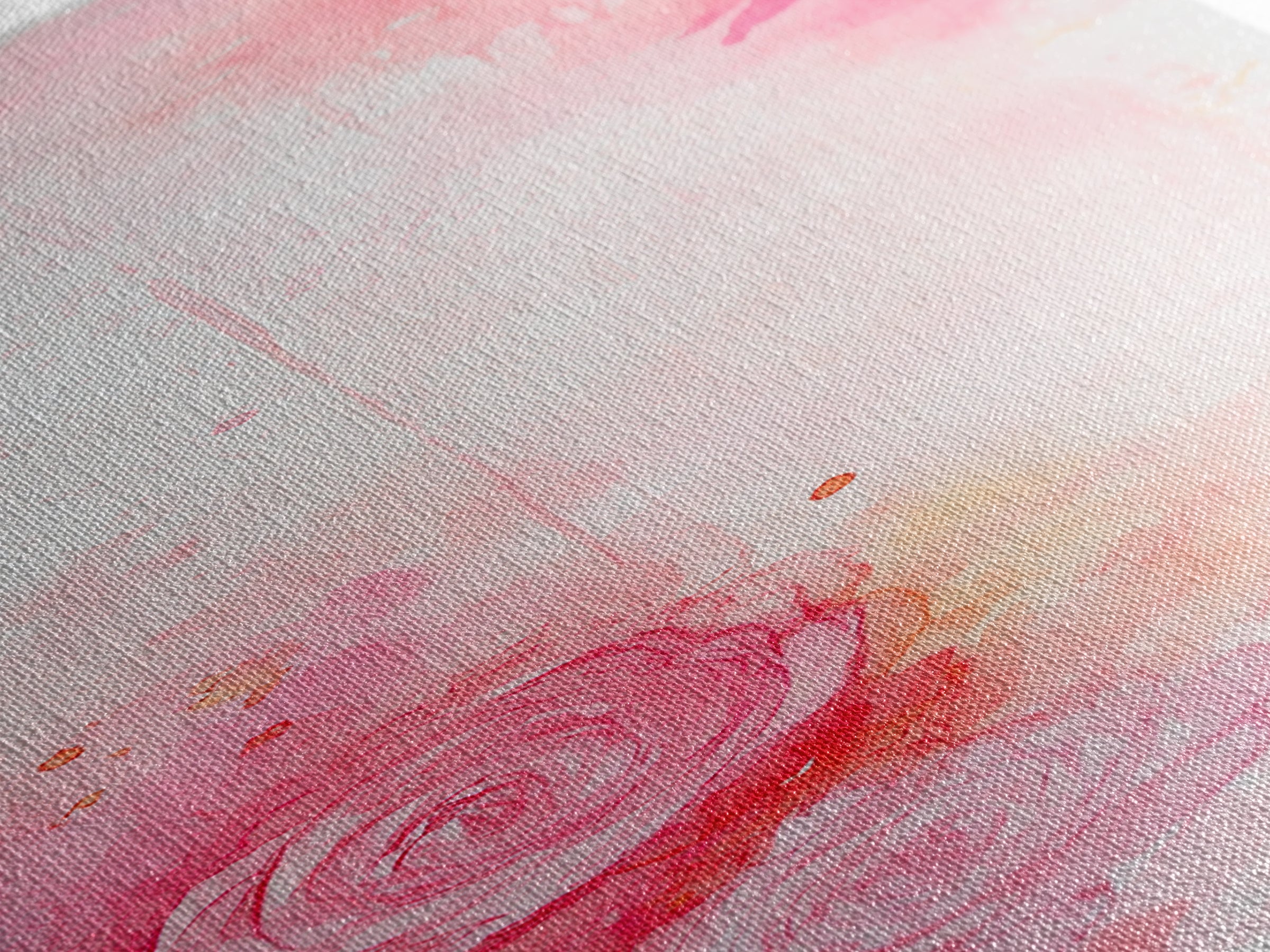 Rose Painting Framed Canvas Print Romantic Pink Art Light Abstract Wall Art Above Couch Art Gift Idea Living Room Wabi Sabi Decor