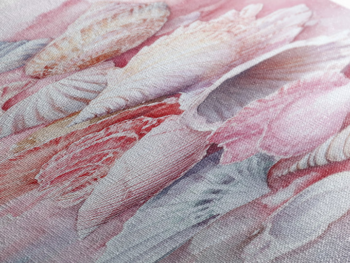 Coastal Seashell Painting Framed Canvas Print Featuring Nautical Decor Perfect Beach House Coastal Landscape Wall Art Theme