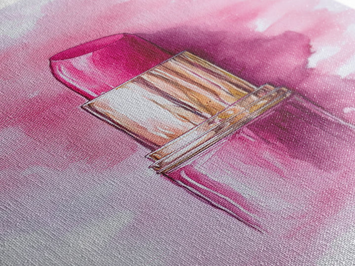 Classic Pink Lipstick Canvas Print Feminine Wall Art Makeup Lover Gift Light Pink Rustic Decor Vertical Artwork Girly Aesthetic