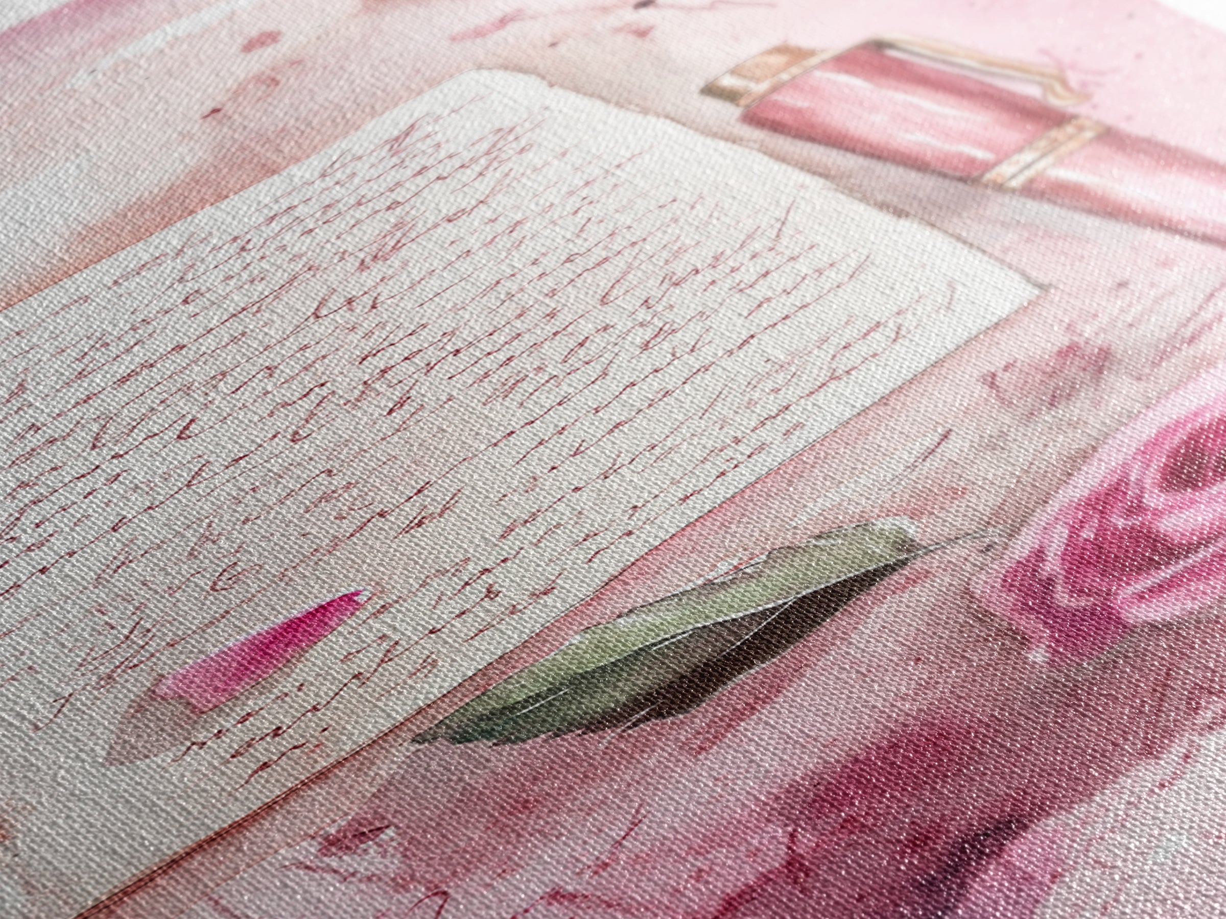 Romantic Pink Rose Painting Framed Canvas Print, Light Pink Wall Art, Floral Bedroom Art, Gift Idea For Her, Rose Botanical Prints